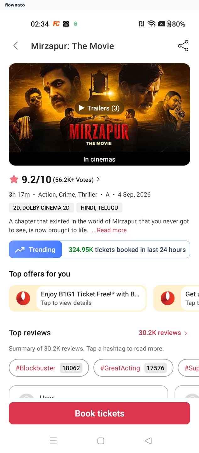 BookMyShow: Check the movie before booking