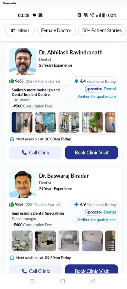 Practo: Doctor results